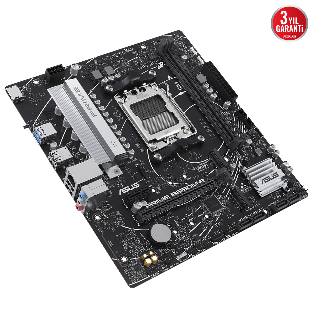 ASUS PRIME B650M-R B650 DDR5 2.5G mATX HDMI USB3 ARGB 2xM2 AM5 AMD Anakart - Görsel 3