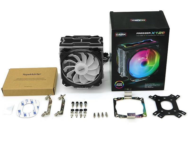 DARK DKCCX129 AM4/1150/1156/775 120 mm RGB LED Fanlı Kule Tipi İşlemci Soğutucu - Görsel 2
